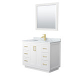 Miranda 42" Freestanding Single Bathroom Vanity with Marble Top with 34" Mirror