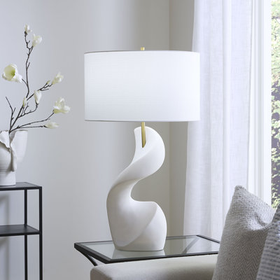 Cobra Ricestone Table Lamp with Linen Shade