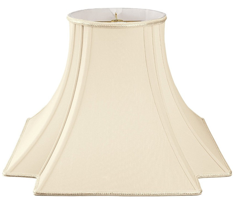 Abat-jour fantaisie en soie / shantung (araignée), Beige / blanc cassé, H 12 po x l 18 po x P 18 po