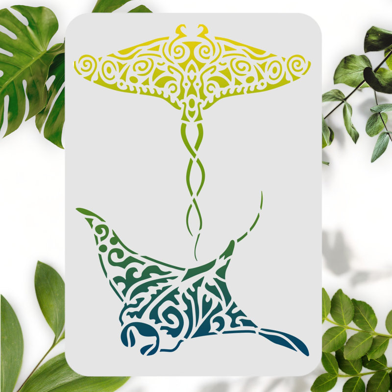 Oceanic Creatures Reusable Manta Ray Stencil