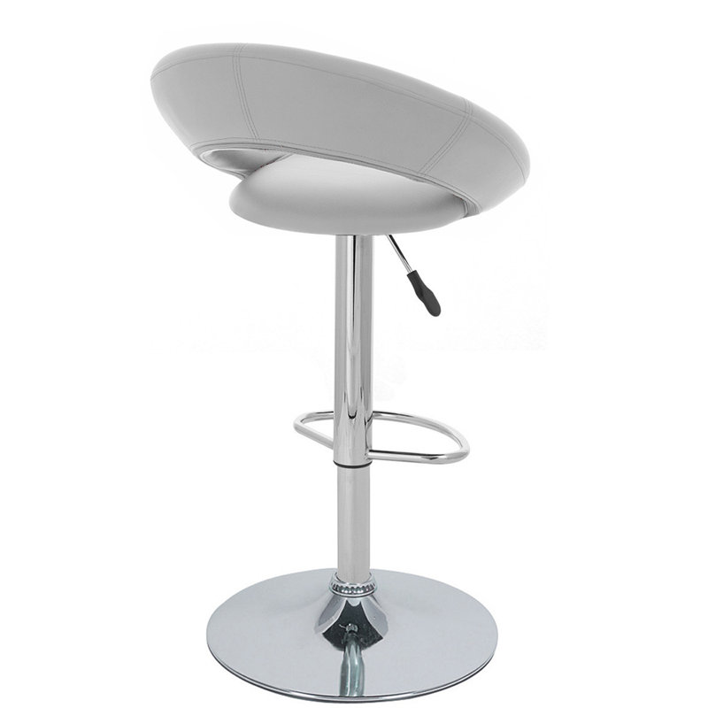 Nouvel Swivel Upholstered Adjustable Height Counter Stool with Metal Frame, White