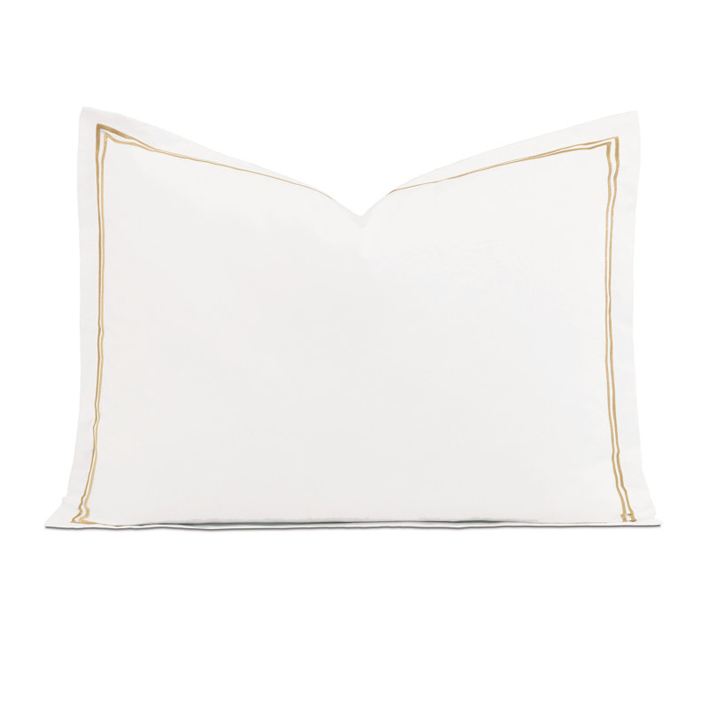 Enzo 100% Cotton Pillow Sham, Standard, White/Antique