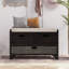 Storage Bench With Removable Basket And 2 Drawers, Fully Assembled Shoe Bench With Removable Cushion (Navy)-141951658