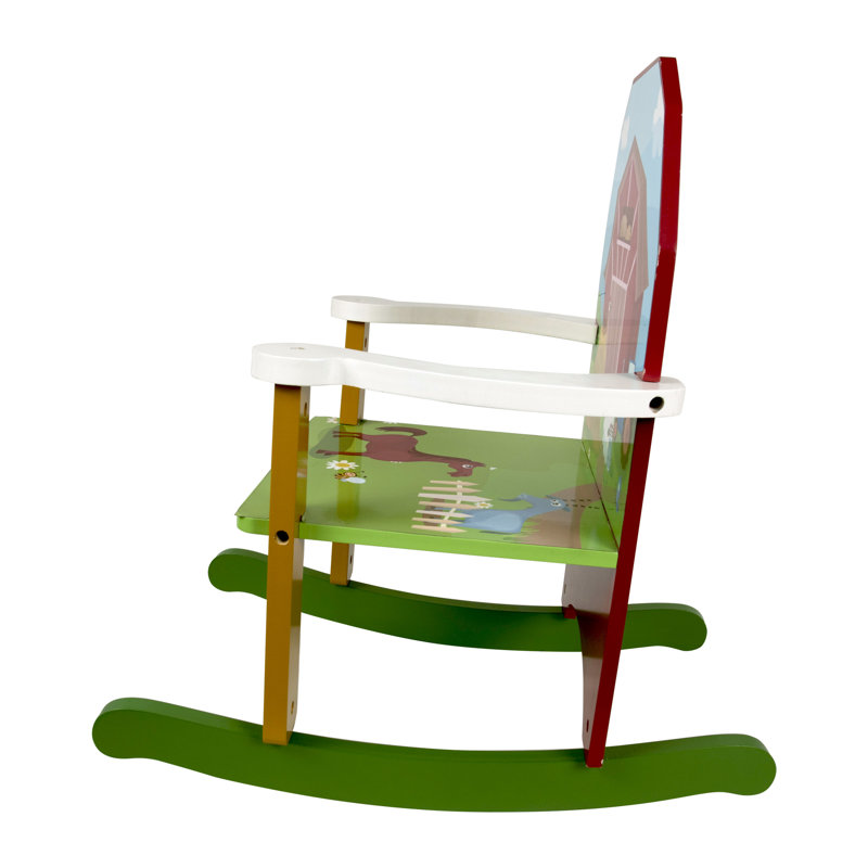 Kids 10'' Wood Rocking Chair and Ottoman