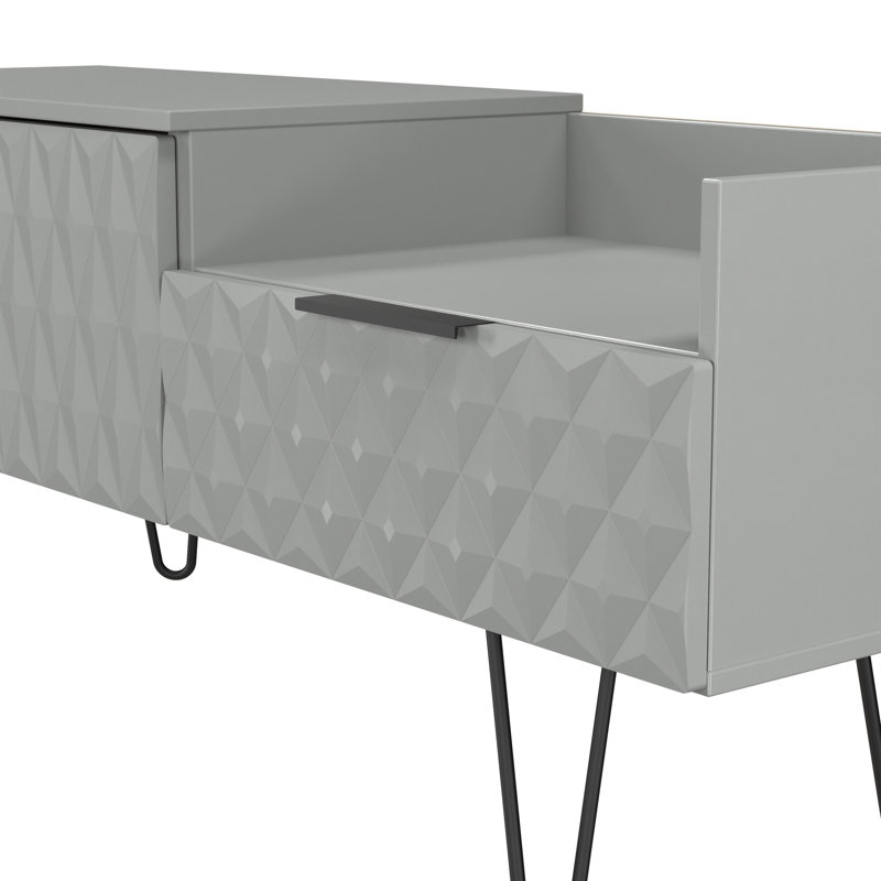 Bethanne 2 Drawer Coffee TV Unit, Grey