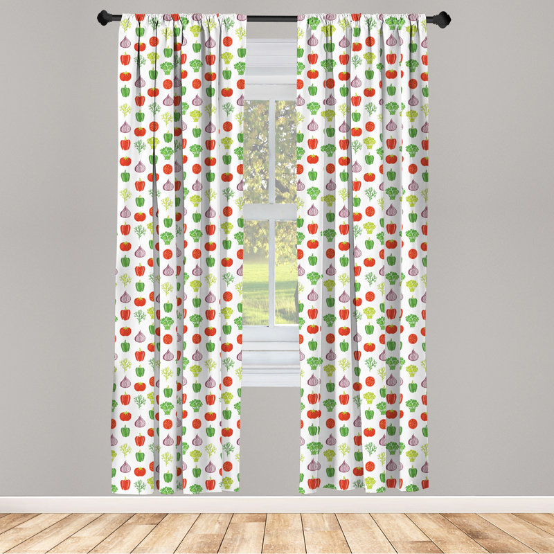 Paire de rideaux semi-transparents avec passe-tringle, 28 po x 63 po