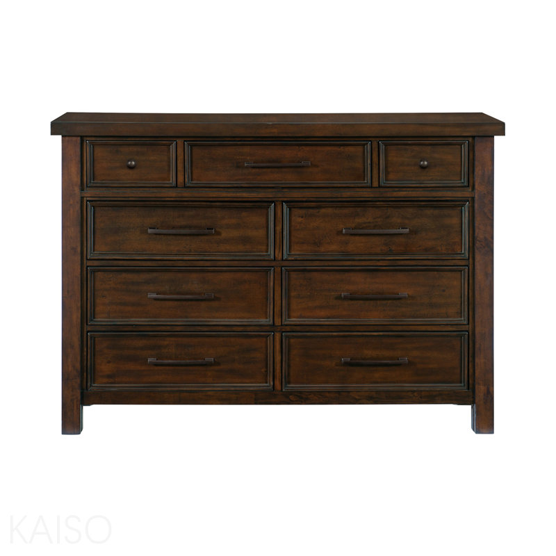 Classic Transitional Dresser Of 9x Drawers Storage Brown Finish Bedroom Furniture 1pc, No Assembly