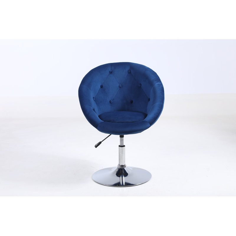 Chaise de travail en velours Stephanieb, Bleu