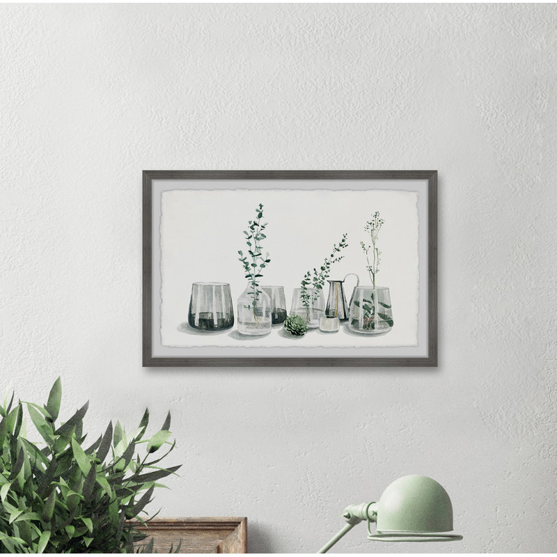 Fresh Indoor Greenery - Single Picture Frame Painting, 20xm H x 30cm W