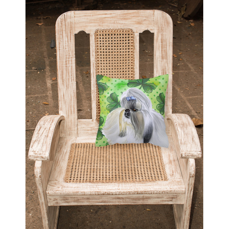 Coussin intérieur/extérieur st patrick, Shih Tzu, 18 po x 18 po