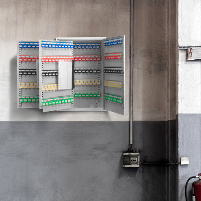Armoire murale réglable à 300 clés avec serrure - Étiquettes colorées fabriquées en acier pour un rangement efficace