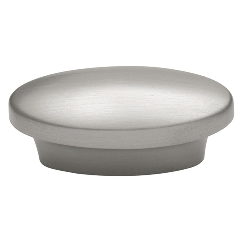 Metropolis 1 3/4" Length Oval Knob, Satin Nickel