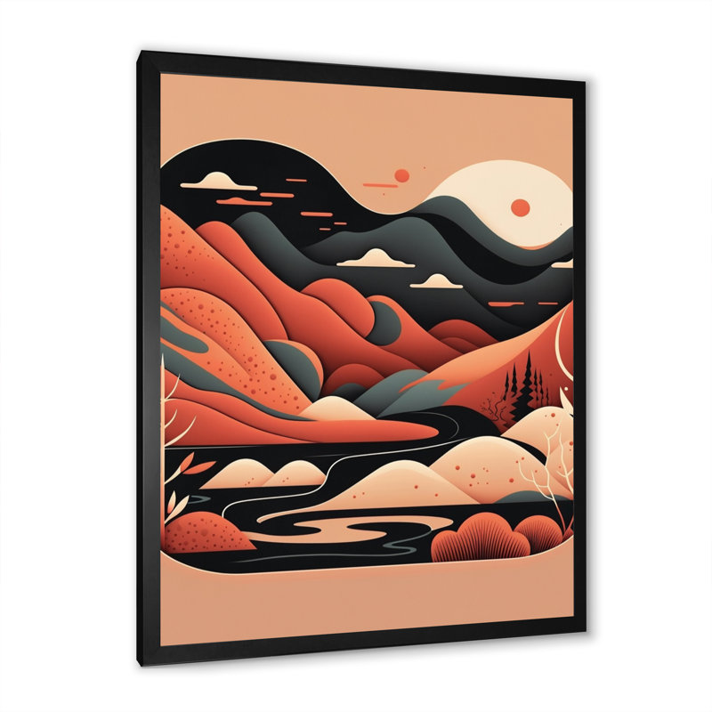 «Pine Tree in Graphic Terra Cotta Mountains I», reproduction sur toile, H 20 po x l 12 po x P 1 po