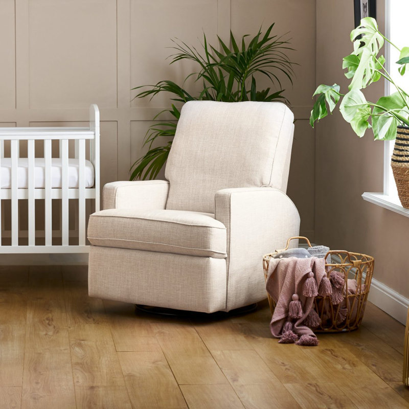 Madison Swivel Glider Recliner Chair - Boucle Style, Oatmeal