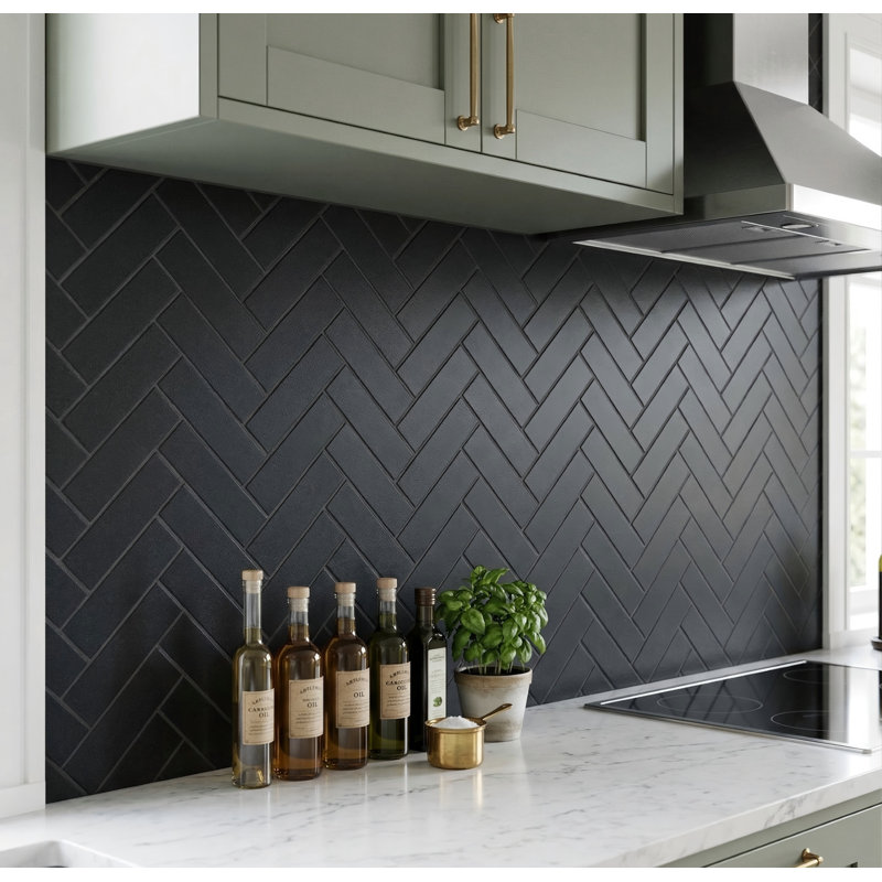 Carreau de métro en pierre naturelle Basalt - carrelage pour mur et plancher 3 po x 12 po