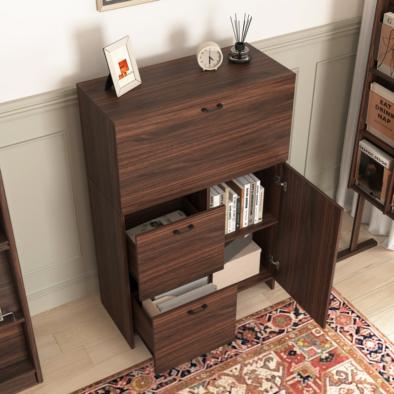 Armoire de bureau avec gestion et conception cosmétiques - Dortoir de rangement en noyer