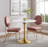 Luna Brass Faux Marble Dining Table-306183273
