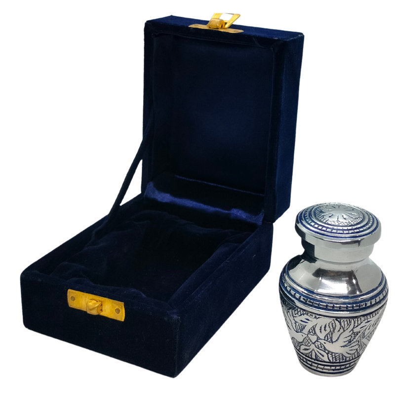 Ronnald Hand-Etched Doves Keepsake, Silver