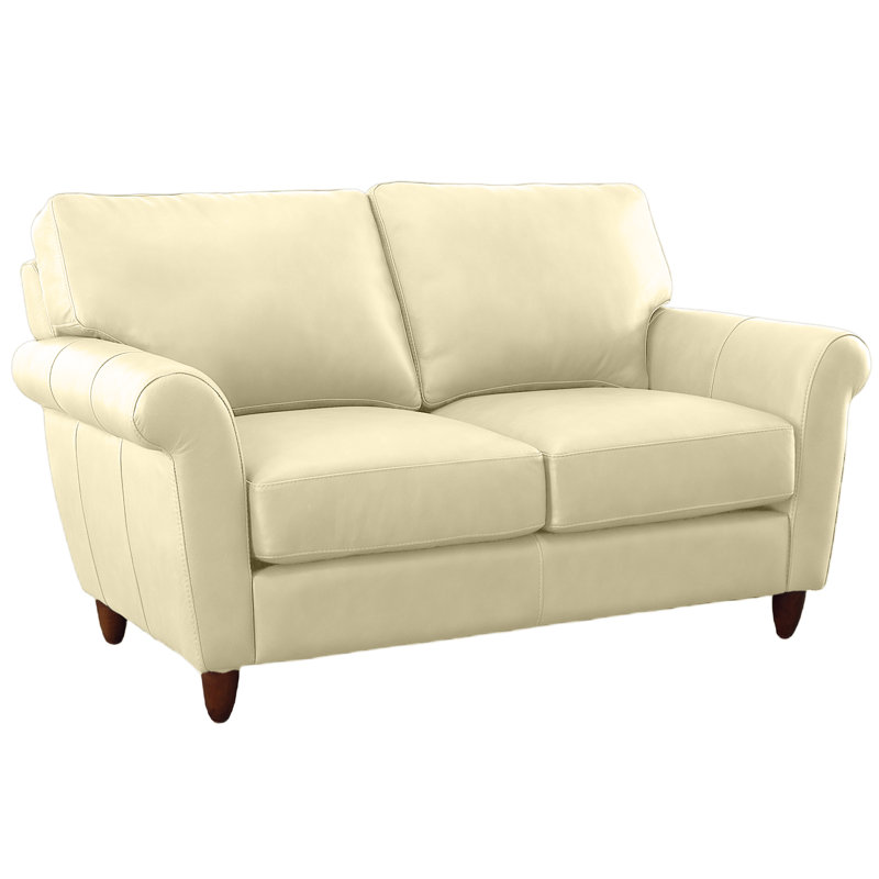 Causeuse en cuir véritable Cherish, Naturel