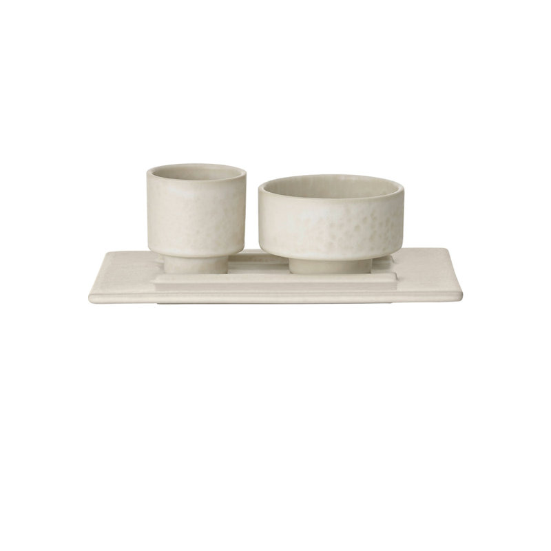 MAKOTO Japanese Style Stoneware Saucer/Tray, Moonbeam (beige)