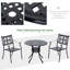 Table de salle à manger d'extérieur pour 6 personnes, table de patio rectangulaire, pieds en aluminium pour jardin, pelouse, patio, grain de bois noir