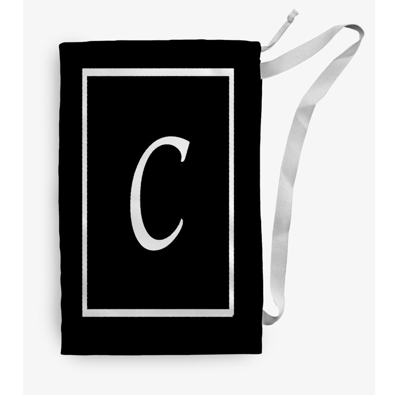 Sac à linge Monogram, Moyen (H 36 po x l 28 po), Noir