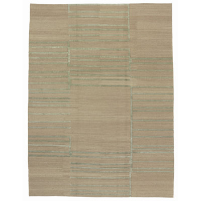 Pangden Bars Hand-Knotted Area Rug in Sandstone