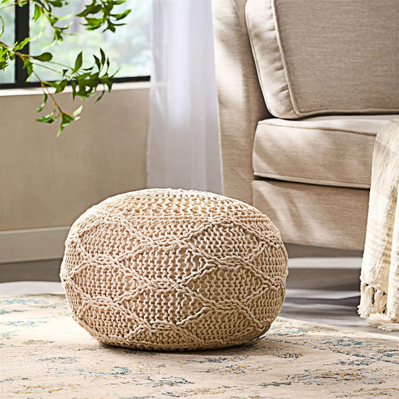 Malibu pouf, Laine ivoire