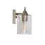 Applique murale de salle de bain à 6 lumières, fini nickel argenté brossé, abat-jour cylindrique en verre transparent, idéale pour les hôtels et les salles de bain principales.