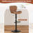 Adjustable Bar Stool With Footrest, 360° Swivel Metal Counter Stool,Set Of 2-1090610840