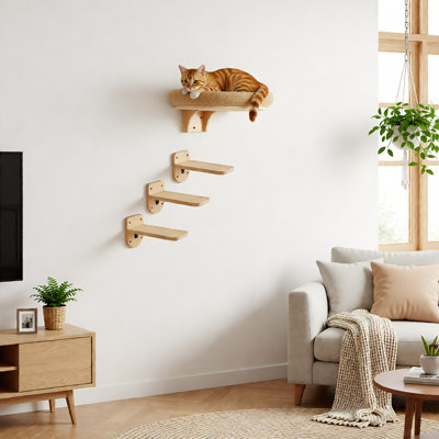 Lit mural pour chat avec 3 marches