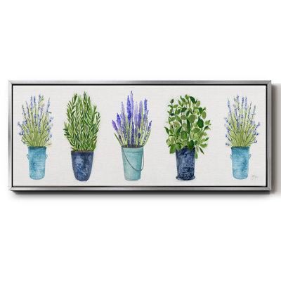 Herbs In A Row- Framed Canvas