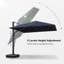 Parasol carré en porte-à-faux 120 "avec base à roulettes Bunty, bleu marine-98104376