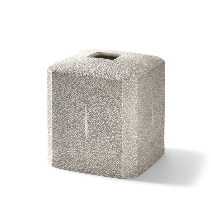 Couvercle de boîte à mouchoirs en porcelaine fine embossée Culberson Pebbles