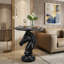 Statue de cheval, table d'appoint, table de bout, salon, noir-11039387