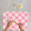 Modern Abstract Geometric Pattern Pink Cutting Board in Tempered Glass with a Glass Backing for Enhanced Durability-114446518