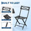 Ensemble bistro 3 pièces pour patio, mobilier d'extérieur pliant avec structure en acier de qualité supérieure, ensemble de chaises de jardin et de balcon portatif, noir-1592092966