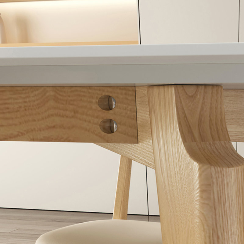 Table de salle à manger en bois de frêne ardoise, H 29,52 po x L 62,99 po x l 31,49 po