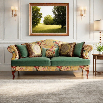 American-style Country Fabric Double-seater Sofa