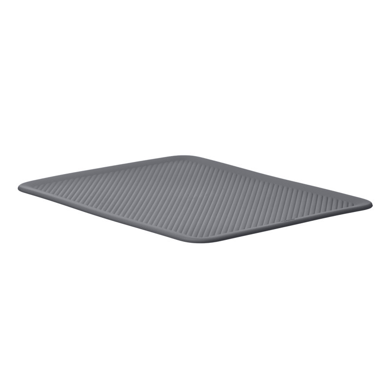 Couvercle de rangement en plastique nervuré, gris, H 0,15 po x l 15 po x P 12 po