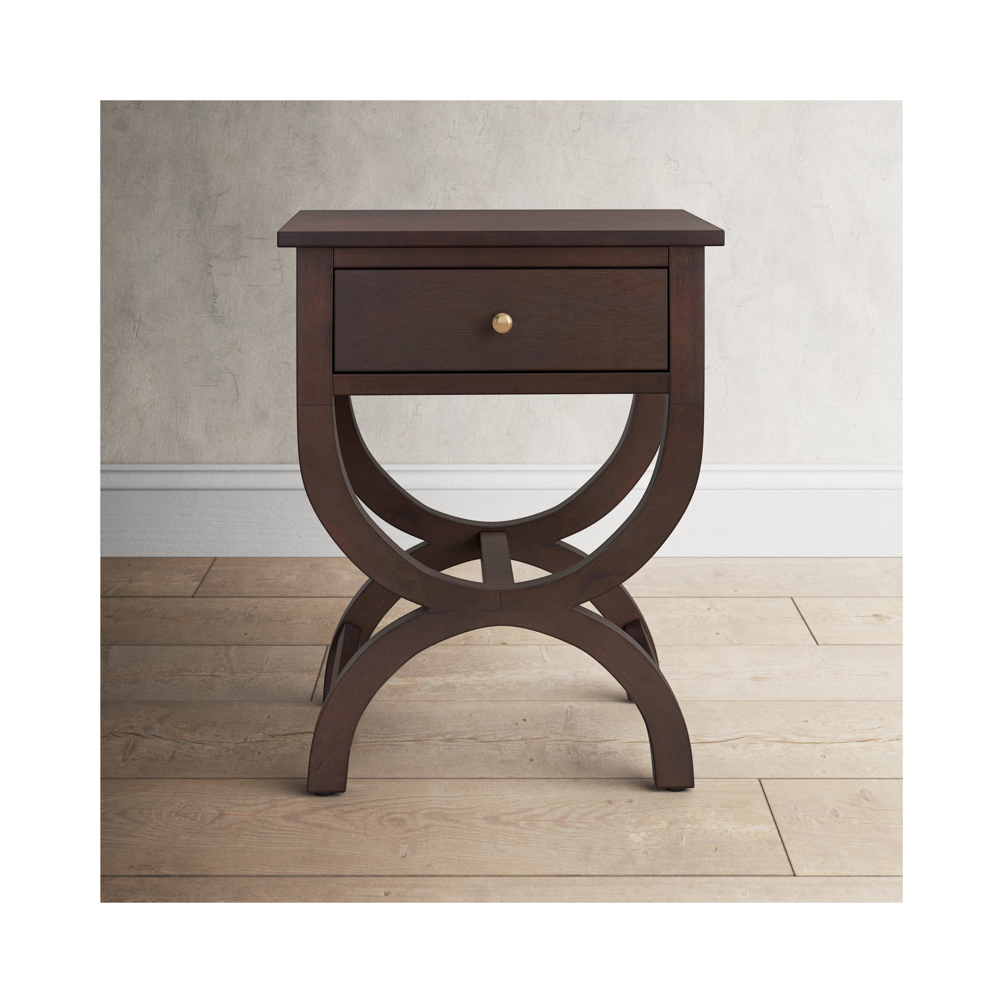 Floris End Table With Storage, Walnut