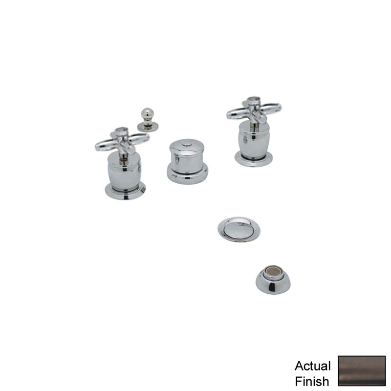Michael Berman Double Handle Widespread Vertical Bidet Faucet, Tuscan Brass