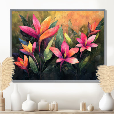 «Vintage Birds Of Paradise Tropical Symphony I», art mural oiseaux du paradis