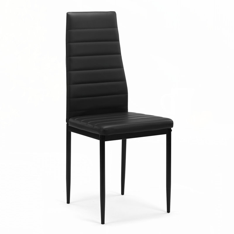 Ensemble de table de salle à manger 5 pièces pour 4 personnes, table de salle à manger en verre trempé pour la cuisine, 4 chaises en similicuir, noir