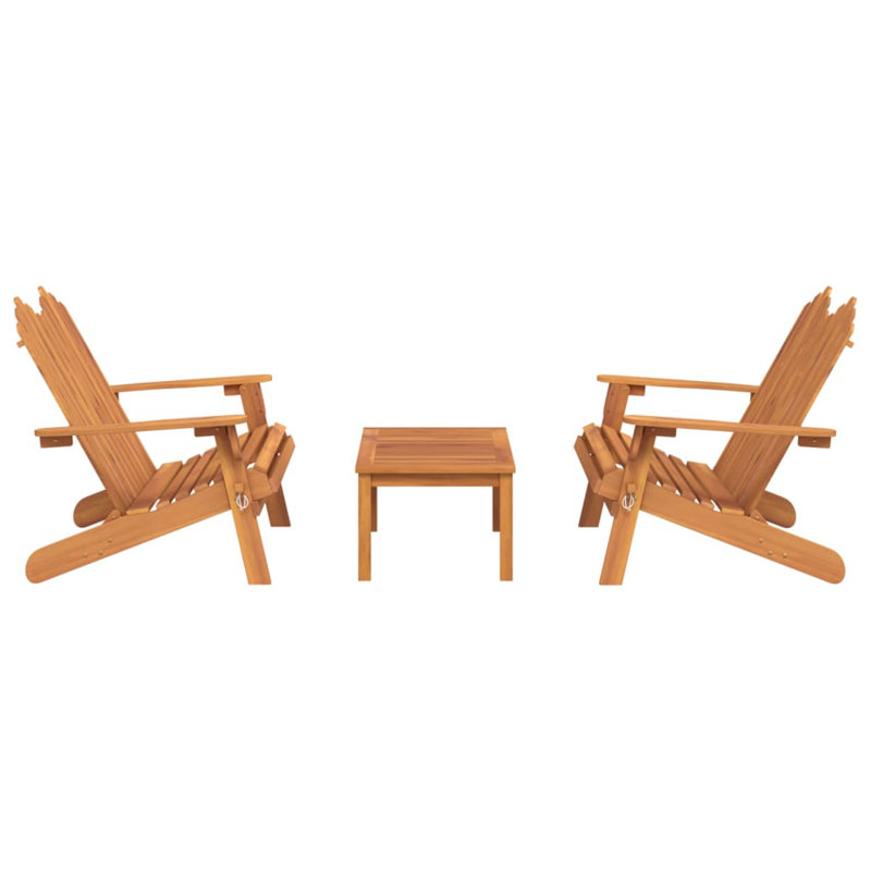 Chaise Adirondack en bois massif Bronda, Brun