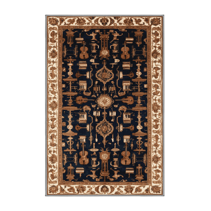 Tapis brun français lavable à la machine, Rectangle 8 pi x 10 pi