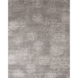 Himalayan Floral Area Rug in Gray