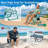 Backpack Beach Chair, 6-Positions Reclining Folding Beach Chair with Cooler Bag and Cup Holder-363546492-354960290