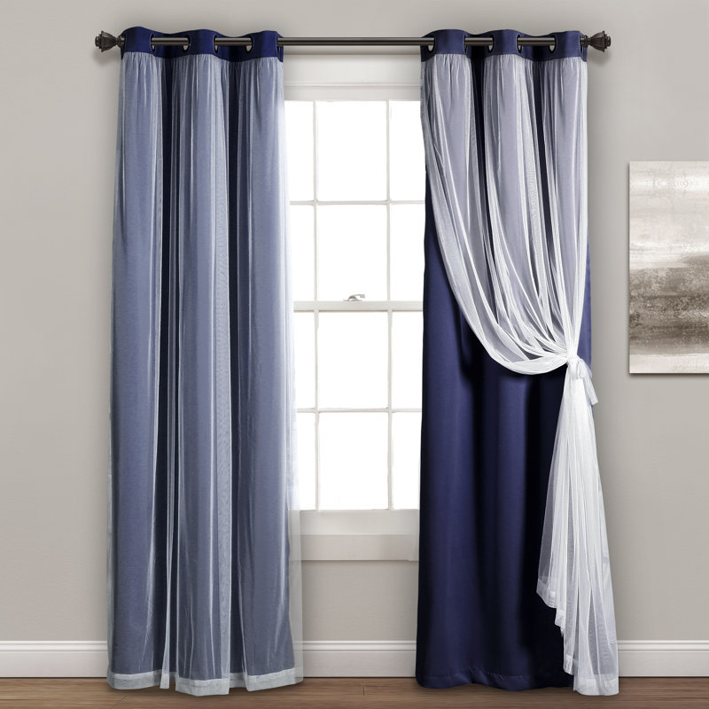 Blackout Curtain Pair, 38" W x 95" L, Navy
