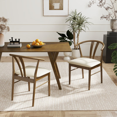 Ensemble de 2 chaises Lavin Wishbone, noyer